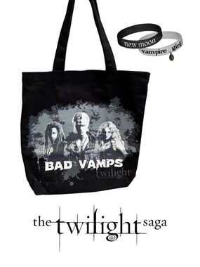Twilight “Bad Vamps” Tote Bag With Bonus New Moon Bracelets Set - RARE